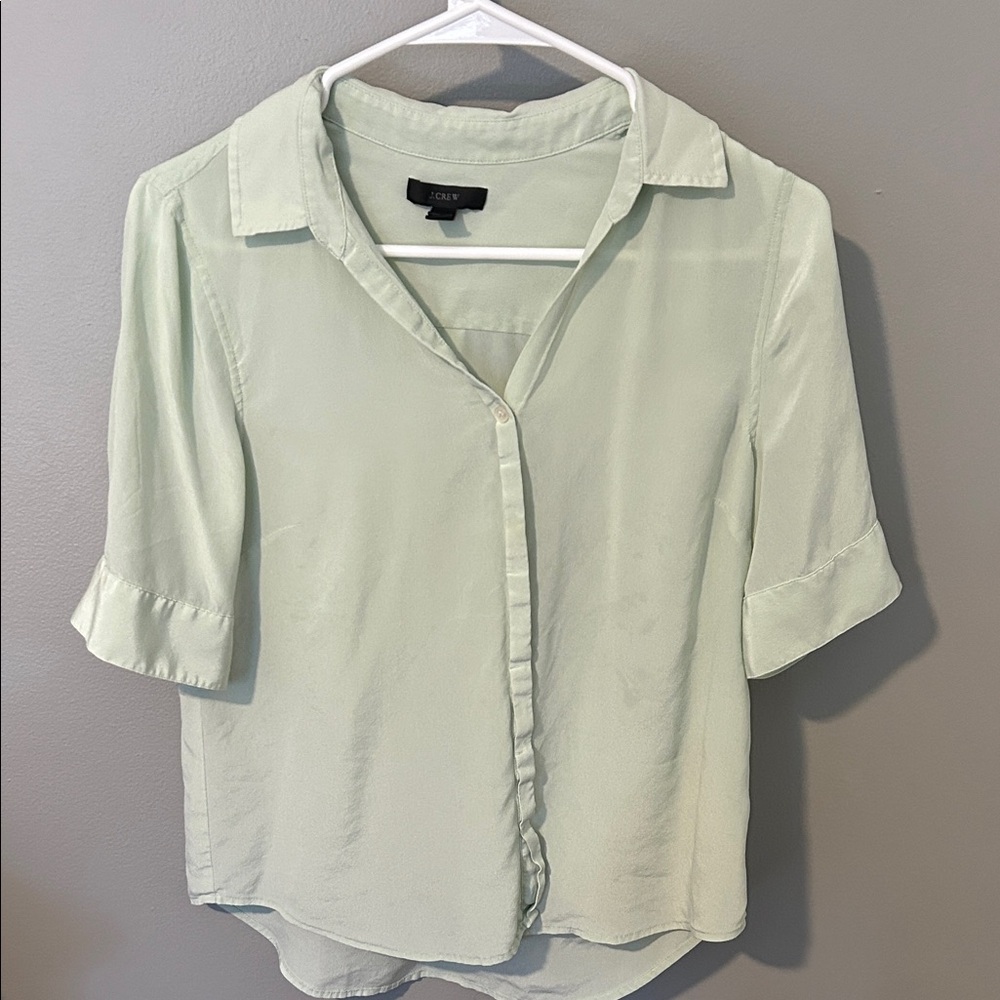 J. Crew Women's Mint Button Down Shirt